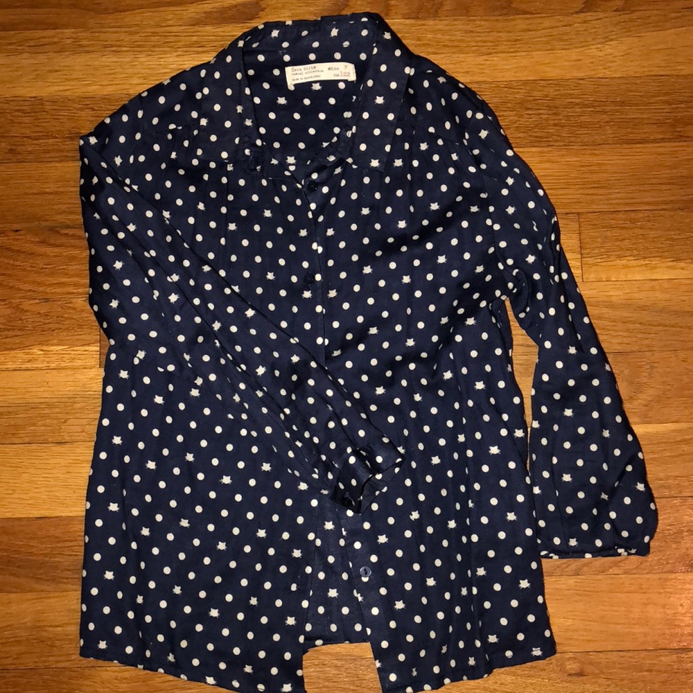 Polka dot button down